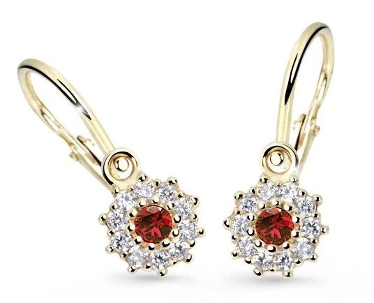 Cutie Jewellery Zlaté dětské náušnice C2749-10-X-1 červená Cutie Jewellery Zlaté dětské náušnice C2749-10-X-1 červená - Náušnice Visací náušnice