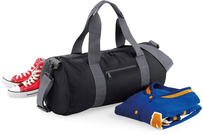 BagBase BG 140 Kulatá sportovní taška 52.0140 black/graphite grey - Doplňky Sportovní doplňky Batohy a&nbsp;tašky