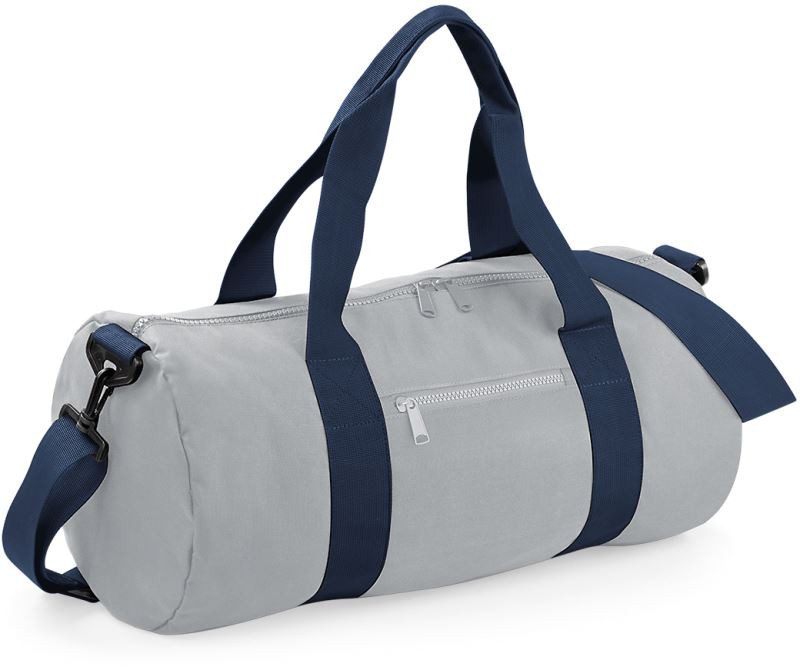 BagBase BG 140 Kulatá sportovní taška 52.0140 light grey/french navy - Doplňky Sportovní doplňky Batohy a&nbsp;tašky
