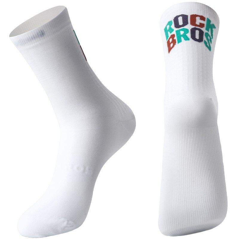 Sportovní ponožky Rockbros, bílé/s nápisem L