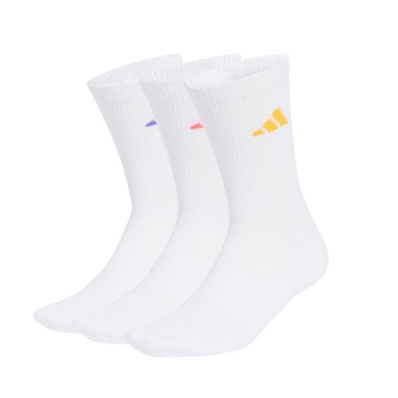 Ponožky adidas Cushioned Sportswear Crew, 3 páry, bílé, KQ6760