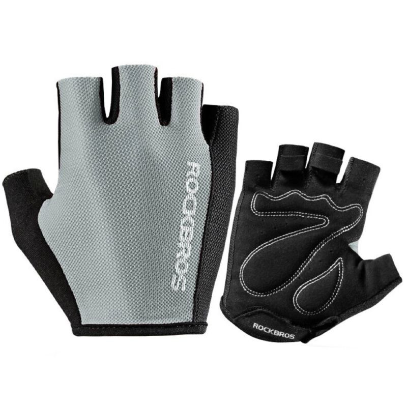Cyklistické rukavice Rockbros S099GR velikost L - šedé