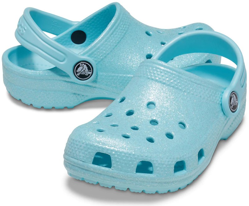 Junior dětské žabky Classic Glitter Clog Jr 205441 4O9 Tyrkysová - Crocs - Pro děti boty