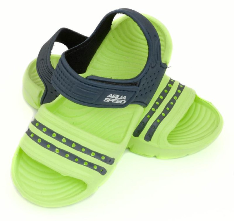 AQUA SPEED Bazénové pantofle Noli Green/Black - Pro děti boty