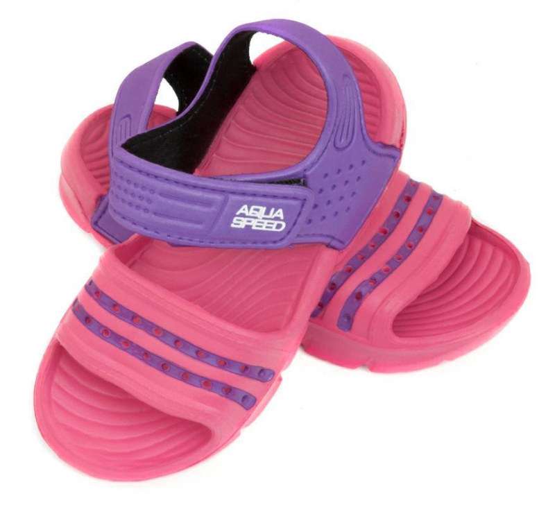 AQUA SPEED Bazénové pantofle Noli Pink/Purple - Pro děti boty