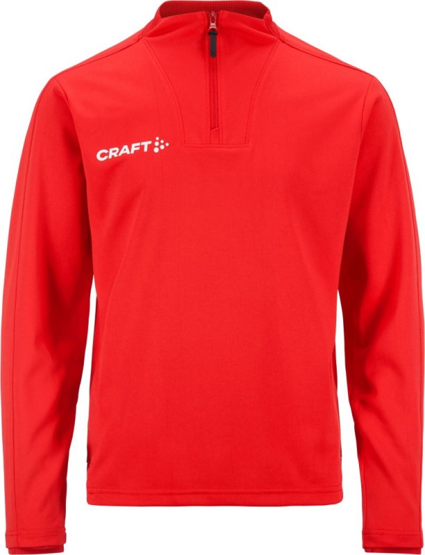 Craft Teamwear Evolve 2.0 Half Zip Jr Dětská tréninková bunda s&nbsp;1/4 zipem 82.4764 bright red - Pro děti bundy