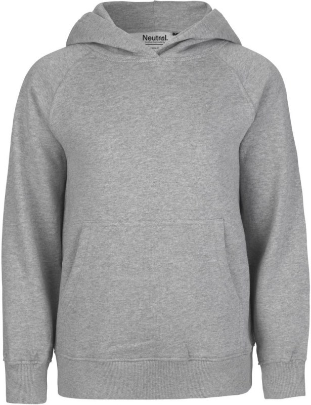 Neutral O 13101 Dětská mikina s kapucí z bio bavlny 77.1301 sport grey