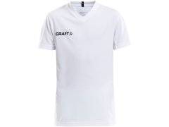 Craft Teamwear Squad Go Jersey Solid Jr Dětské sportovní tričko s výstřihem do V 82.5582 white