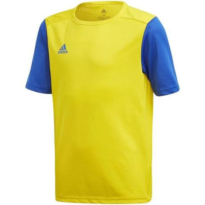 Dětské fotbalové tričko Estro 19 Jersey JR FT6681 Žlutá s&nbsp;modrou - Adidas - Pro děti pro děti trička