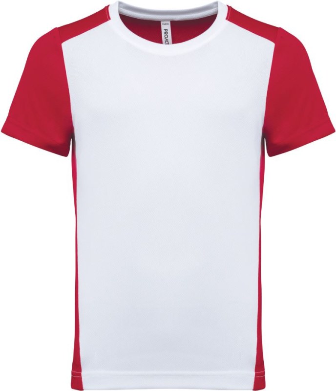 Kariban ProAct PA 4016 Dětské kontrastní sportovní tričko 20.4016 white/red - Pro děti pro děti trička