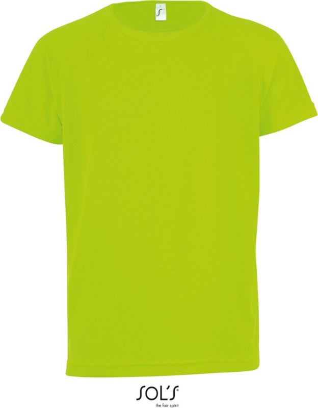 SOL´S Sporty Kids Dětské raglánové sportovní tričko 25.1166 neon green