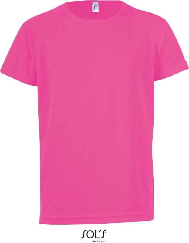 SOL´S Sporty Kids Dětské raglánové sportovní tričko 25.1166 neon pink - Pro děti pro děti trička