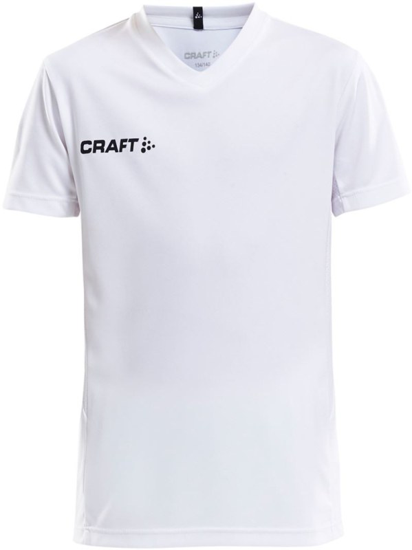 Craft Teamwear Squad Go Jersey Solid Jr Dětské sportovní tričko s výstřihem do V 82.5582 white
