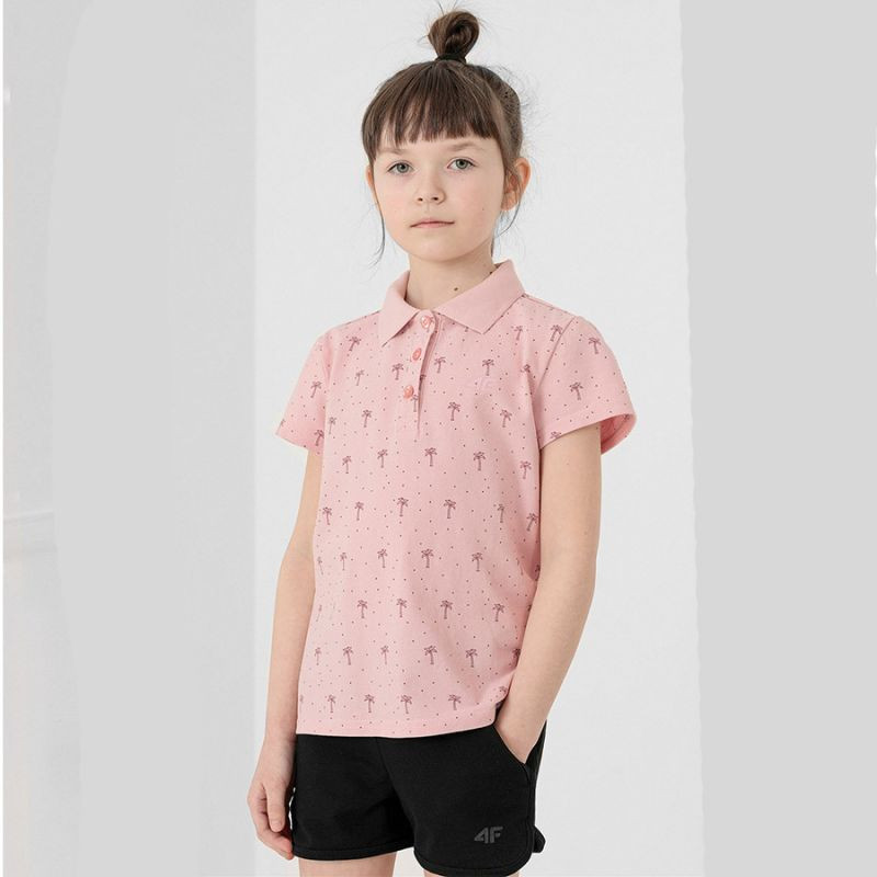 Dívčí polokošile Jr HJL22-JTSD004 56S Světle růžová s potiskem - 4F - Pro děti trička
