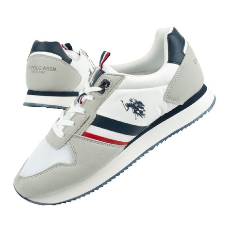Pánská sportovní obuv NOBIL006-WHI Světle šedá s bílou - U.S. Polo Assn. - Pro muže boty