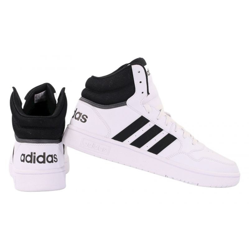 Pánské sportovní boty Hoops 3.0 Mid M GW3019 Bílá s&nbsp;černou - Adidas - Pro muže boty