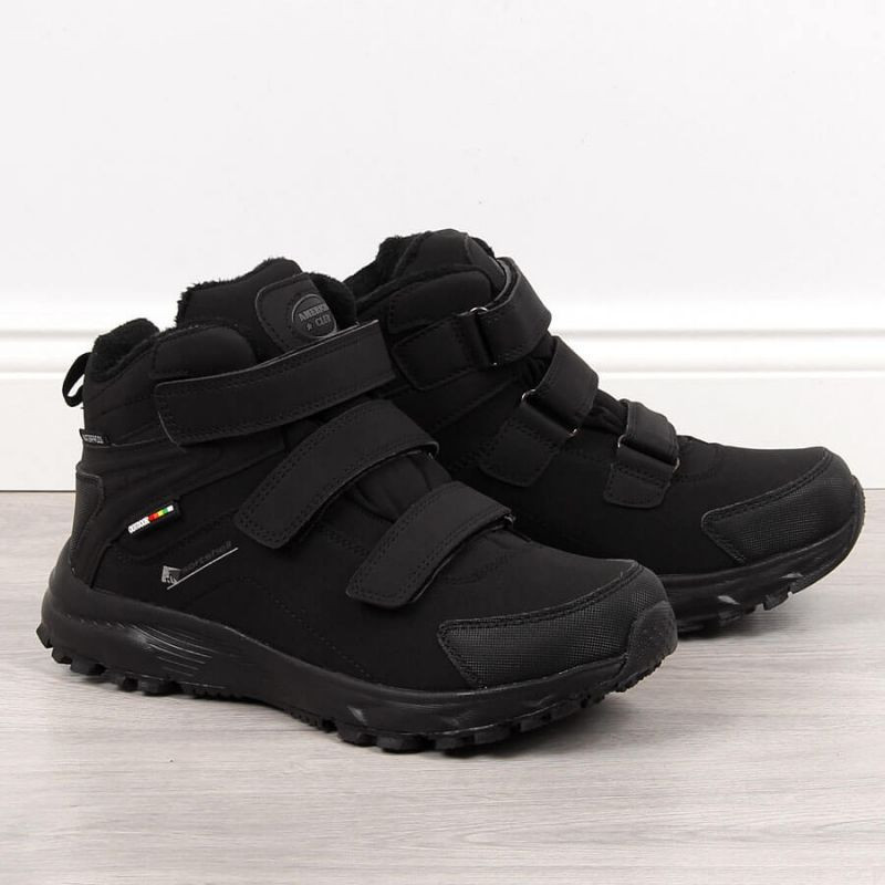 Černé zateplené trekové boty American Club M AM855 - Pro muže boty