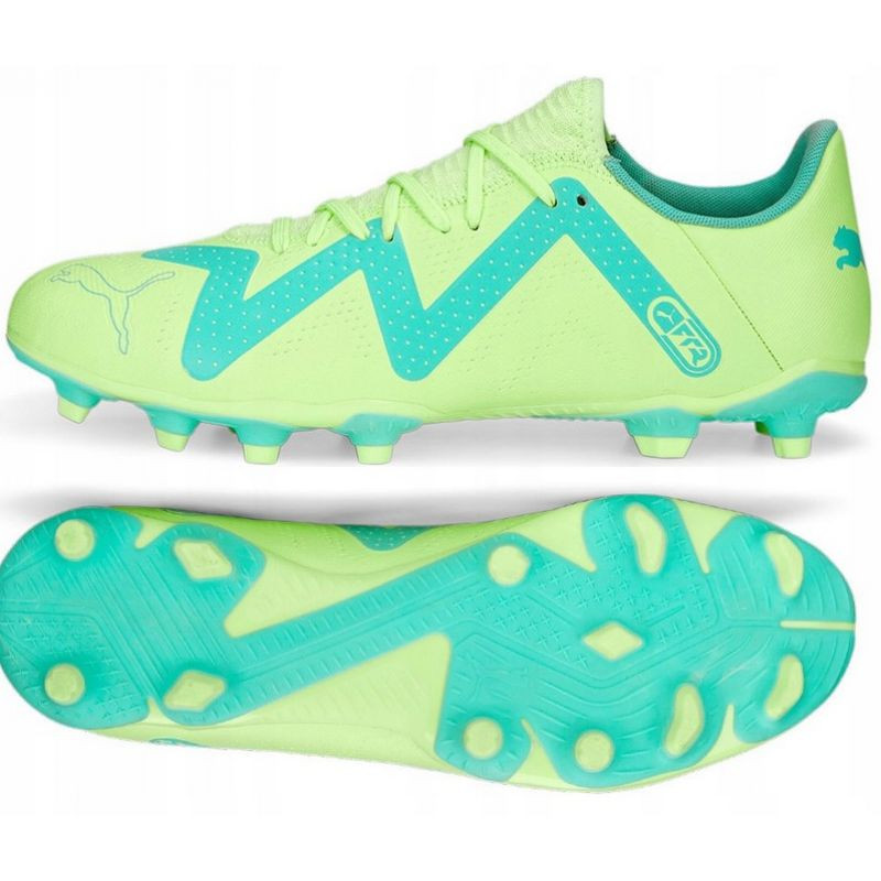 Pánské fotbalové kopačky FG/AG 107187 03 Neon zelená s modrou - Puma - Pro muže boty kopačky