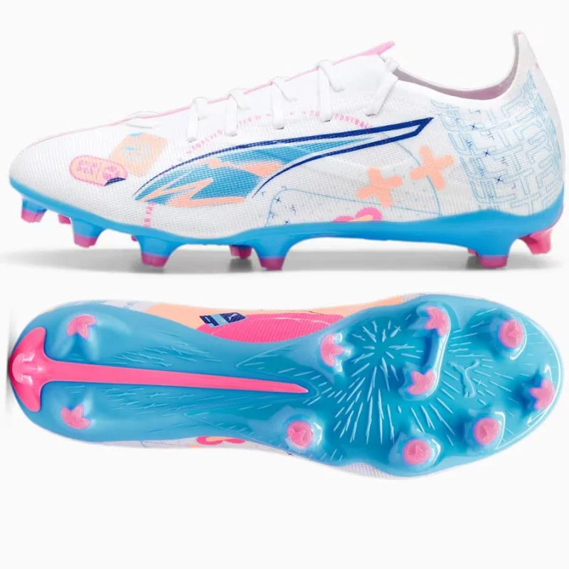 Pánské sportovní fotbal boty Ultra 5 Match Vol.Up FG/MG M 108064-01 Bílá mix - Puma - Pro muže boty kopačky