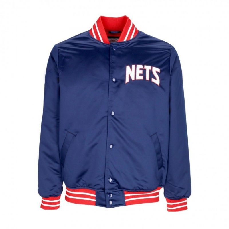 Mitchell & Ness NBA Heavyweight Satin Jacket New Jersey Nets OJBF3413-NJNYYPPPNAVY pánské - Pro muže bundy a vesty