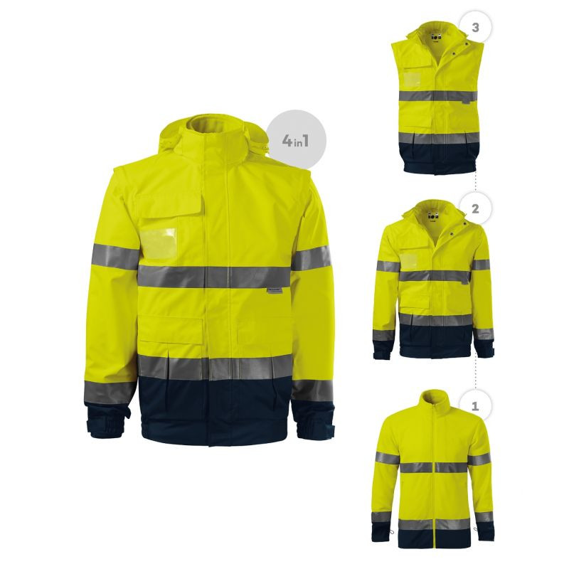 Rimeck HV Guard 4 in 1 M MLI-5V297 fluorescenční žlutá pánská bunda - Pro muže bundy a vesty