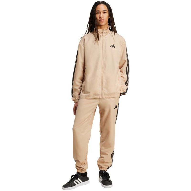 Pánské tepláky adidas Sportswear Basic 3-Stripes Woven Tracksuit Beige JX3149 - Pro muže kalhoty