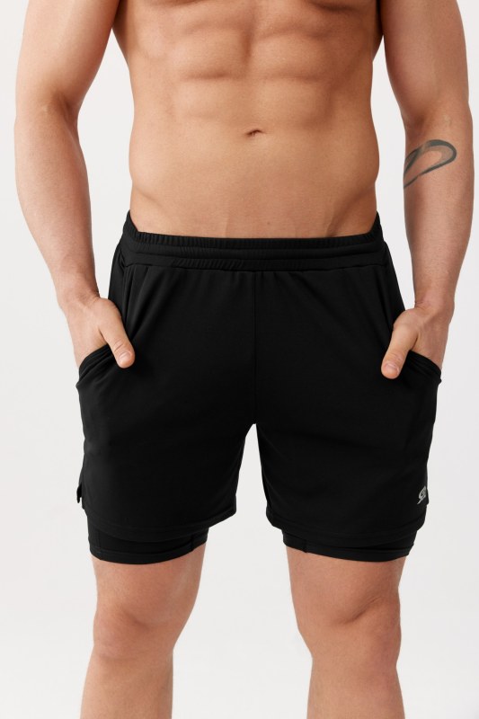 Šortky Rough Radical Fast Duo Shorts Black - Pro muže kraťasy