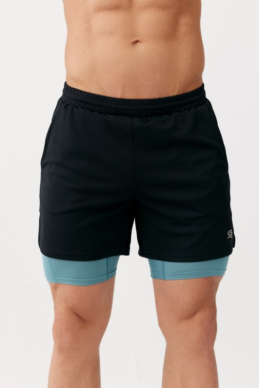 Rough Radical Shorts Fast Duo Shorts Black/Blue - Pro muže kraťasy