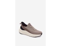Pánské Sportovní Boty Textilní Slip-On Sneakers Na Platformě Kobbo 102421 Béžové