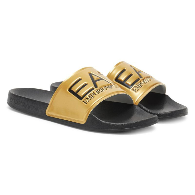 Pánské sportovní žabky Emporio Armani EA7 černé/zlaté – 7X000108-AF15118-MZ097 - Pro muže pro muže boty