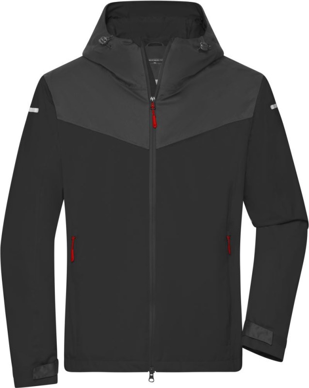Daiber JN 1180 Pánská outdoorová softshellová bunda 02.1180 black/carbon/light red