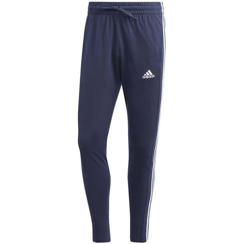 Kalhoty adidas Essentials Single Jersey Tapered Open Hem 3-Stripes M IC0045 - Pro muže pro muže kalhoty