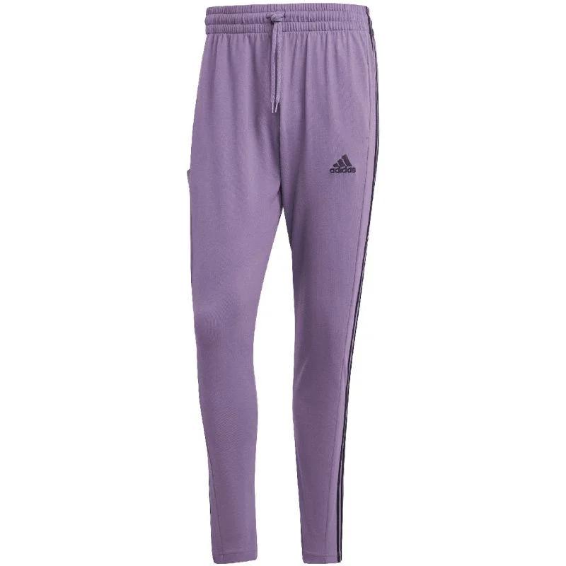 Kalhoty adidas Essentials Single Jersey Tapered Open Hem 3-Stripes M IJ8699 - Pro muže pro muže kalhoty