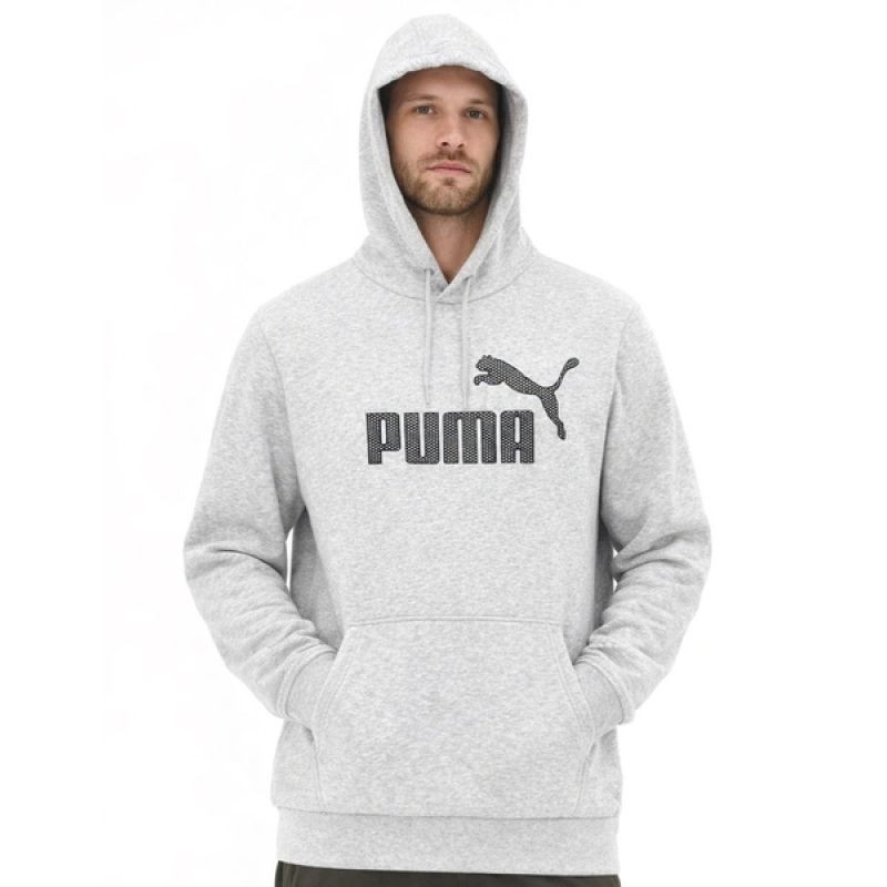 Puma sportovní klokaní mikina s&nbsp;kapucí pánská šedá fashion cotton pánské - Pro muže pro muže mikiny