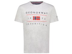 Geografické Norsko Jezolo DB 254 M SY9738H/GN-Síťované šedé tričko