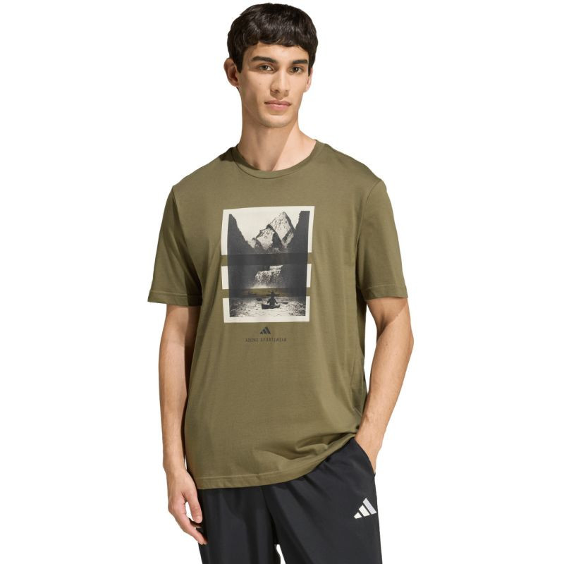 Pánské tričko adidas Outdoor Kayaking Graphic v&nbsp;olivové barvě KB2540 - Pro muže pro muže trička, tílka, košile