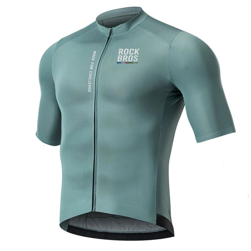 Cyklistický dres Rockbros 15120014017 ROAD TO SKY, pánský, s&nbsp;krátkým rukávem, velikost M – šedomodrý - Pro muže pro muže trička, tílka, košile