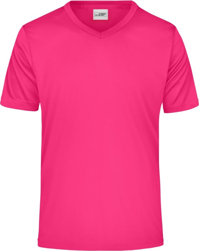 Daiber JN 736 Pánské sportovní tričko s&nbsp;výstřihem do V 02.0736 pink - Pro muže pro muže trička, tílka, košile