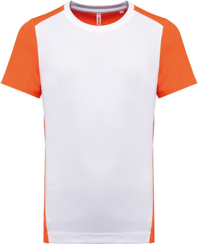 Kariban ProAct PA 4014 Pánské kontrastní sportovní tričko 20.4014 white/fluorescent orange