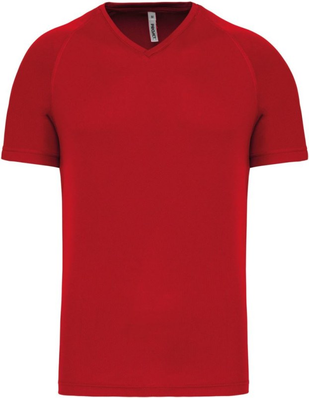 Kariban ProAct PA 476 Pánské sportovní tričko s&nbsp;výstřihem do V 20.P476 red - Pro muže pro muže trička, tílka, košile