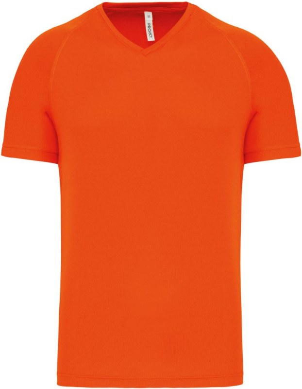 Kariban ProAct PA 476 Pánské sportovní tričko s&nbsp;výstřihem do V 20.P476 fluorescent orange - Pro muže pro muže trička, tílka, košile