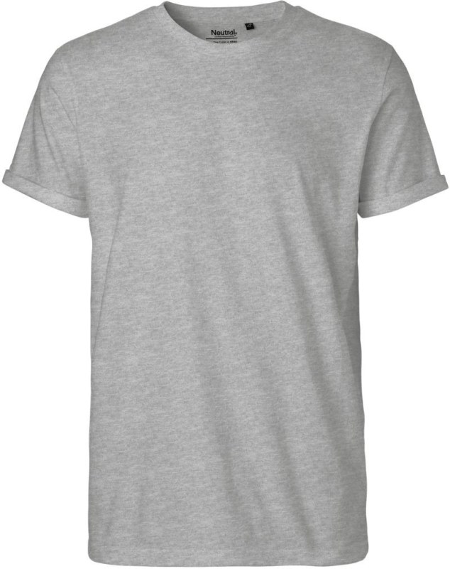 Neutral O 60012 Pánské bio tričko s ohrnutými rukávy 77.6012 sport grey