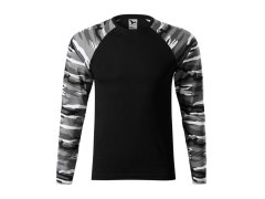 Malfini Camouflage LS M MLI-16632 maskáčové šedé pánské tričko