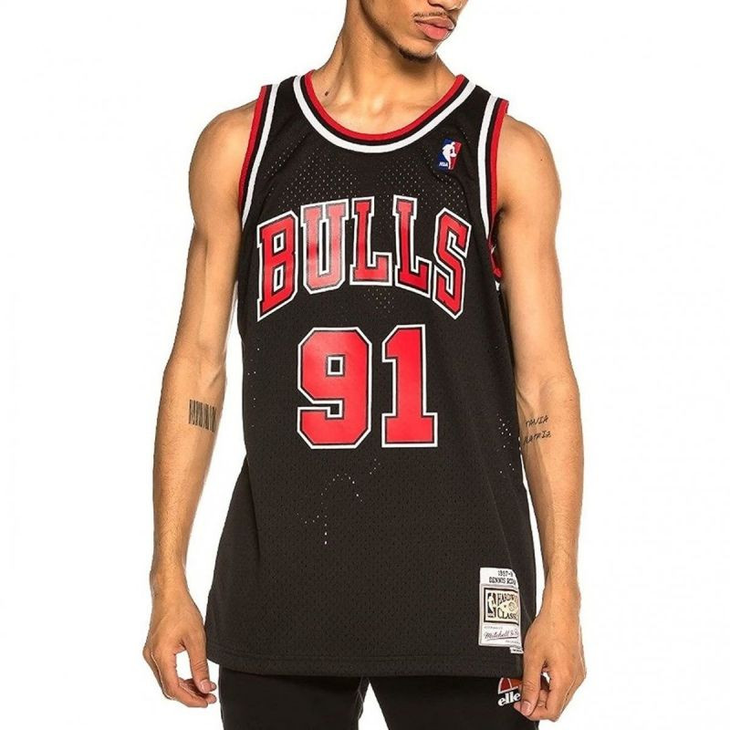 Mitchell & Ness Chicago Bulls NBA Swingman Alternate Jersey Bulls 97 Dennis Rodman SMJYGS18152-CBUBLCK97DRD Pánské oblečení - Pro muže trička, tílka, košile