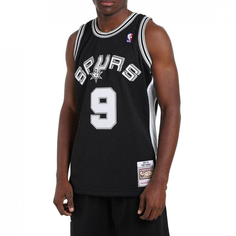 Mitchell & Ness San Antonio Spurs NBA Swingman Jersey Spurs 2001 Tony Parker M SMJYLG19018-SASBLCK01TPA pánské - Pro muže trička, tílka, košile