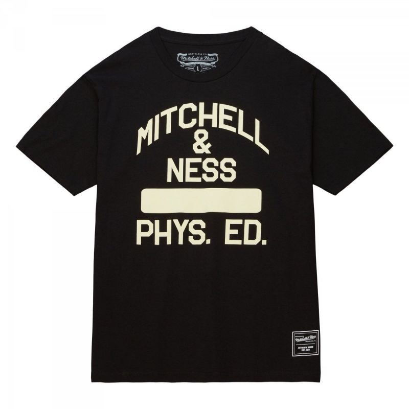 Mitchell & Ness Phys Ed designové tričko M BMTR5545-MNNYYPPPBLCK - Pro muže trička, tílka, košile