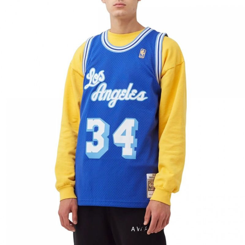 Mitchell & Ness Pánské tričko NBA Los Angeles Lakers Shaquille O´Neal s potiskem M SMJYAC18013-LALROYA96SON - Pro muže trička, tílka, košile