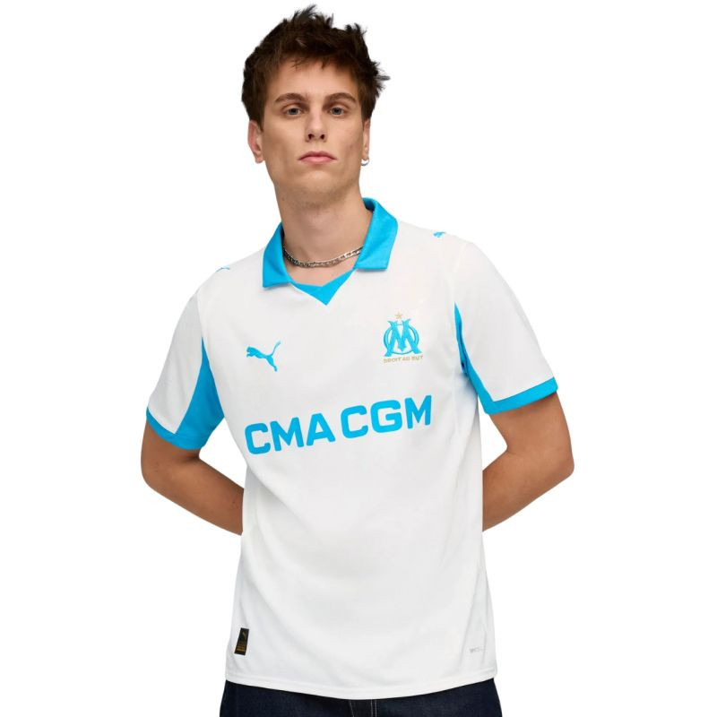 Pánské dresy Puma Olympique Marseille Home Jersey Replica white 779801 01 pánské - Pro muže trička, tílka, košile
