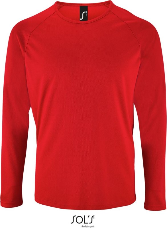 SOL´S Sporty LSL Men Pánské sportovní tričko s dlouhým rukávem 25.2071 red