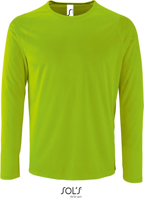 SOL´S Sporty LSL Men Pánské sportovní tričko s dlouhým rukávem 25.2071 neon green